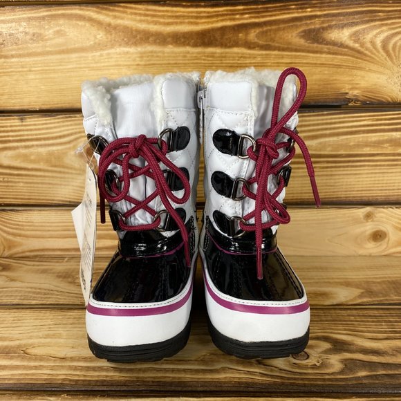 NEW totes Toddler Girls Sophie Winter Duck Boots White Black - Picture 3 of 10